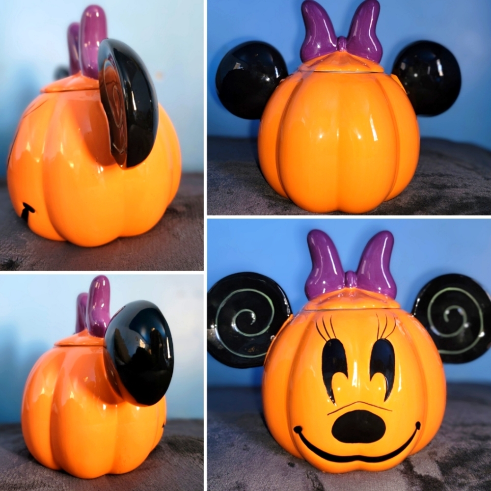 Disney Minnie Mouse Pumpkin Halloween Cookie Jar